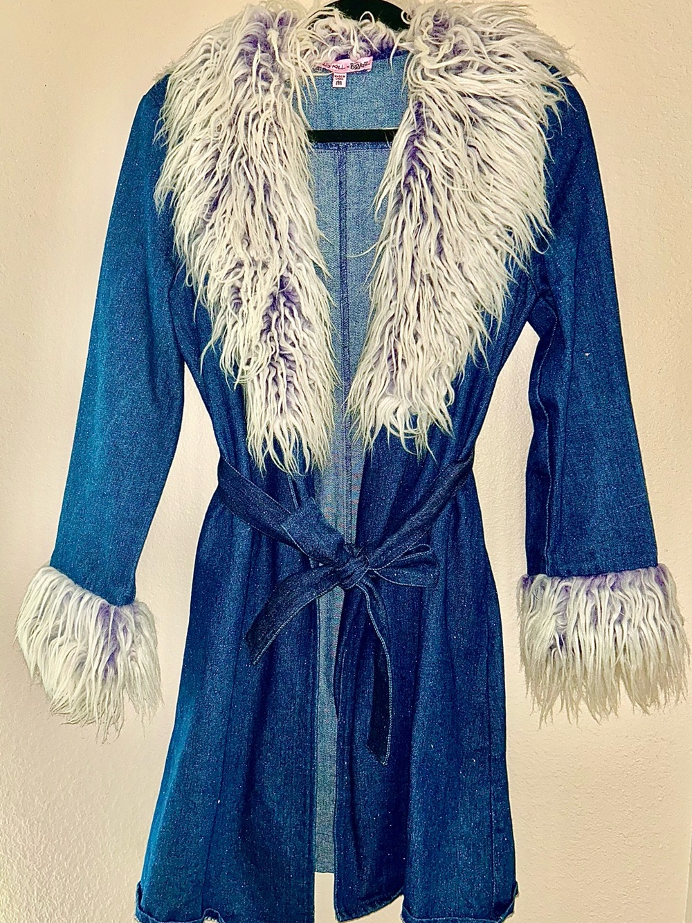 Bratz x DollzKill Faux Fur Denim Diva TrenchCoat